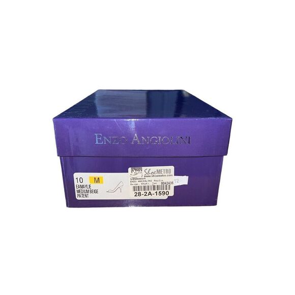 Enzo Angiolini Maylie Medium Beige Patent Leather Peep Toe Heel Womens Sz 10 NEW - Picture 11 of 11